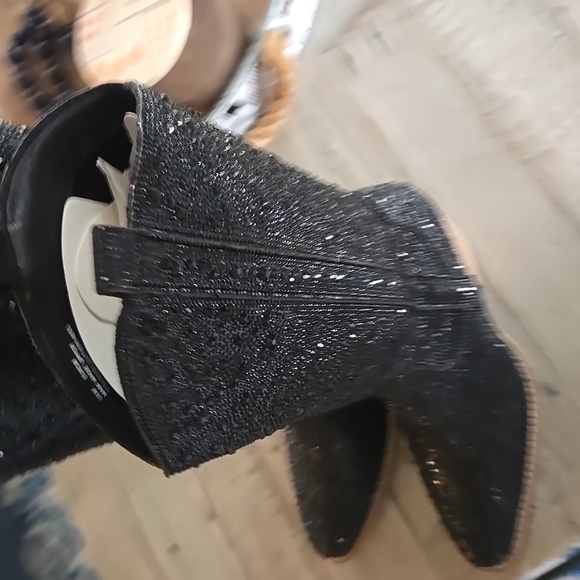 Sparkling Black Heeled Boots for Women - Picture 7 of 17